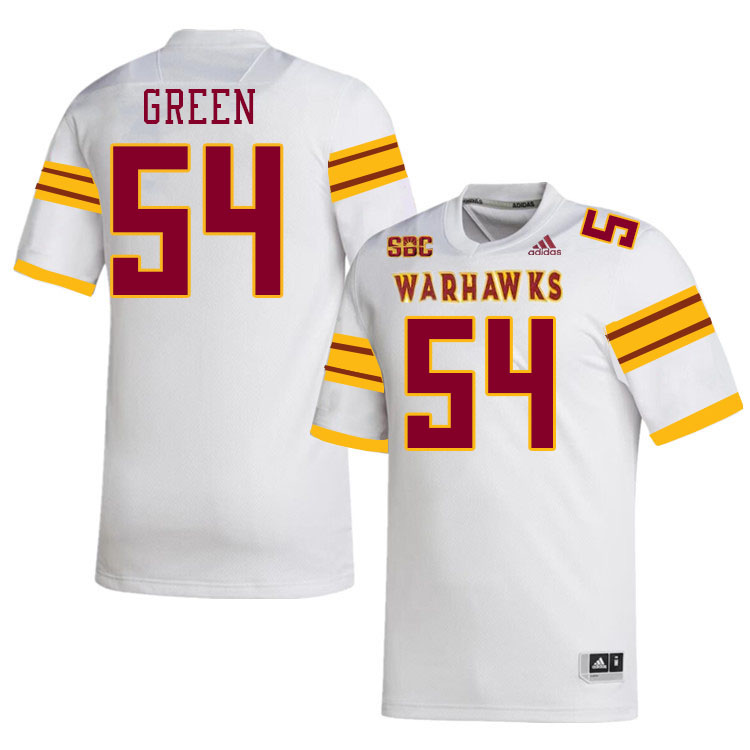 #54 Nate Green Louisiana-Monroe Warhawks College Football Jerseys Stitched-White